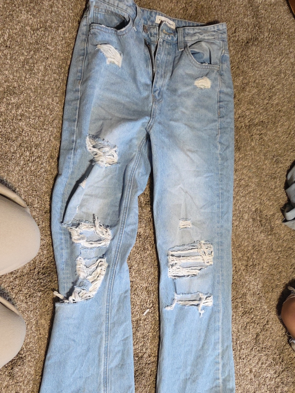 Light Blue Distressed Women's Jeans